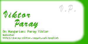 viktor paray business card